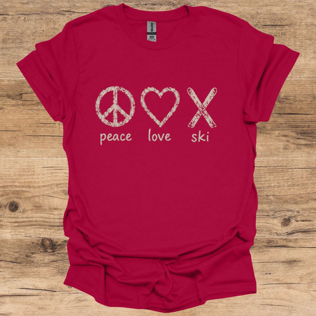 Peace, Love, Ski T-Shirt