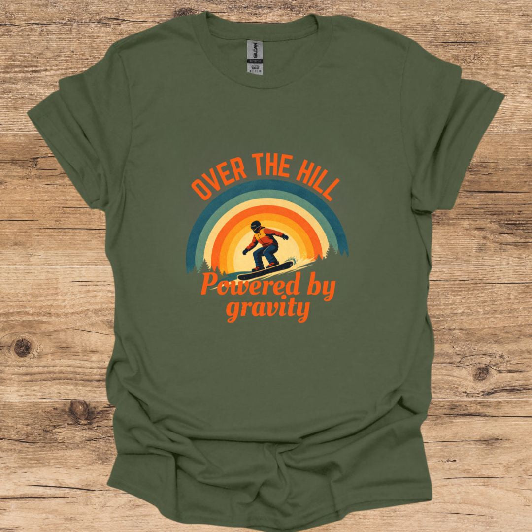 Over The Hill_Snowboard T-Shirt