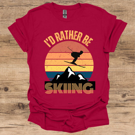 I'd Rather Be Skiing_Vintage T - Shirt