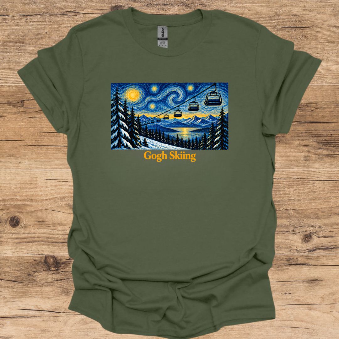 Gogh Skiing Chairlift T-Shirt