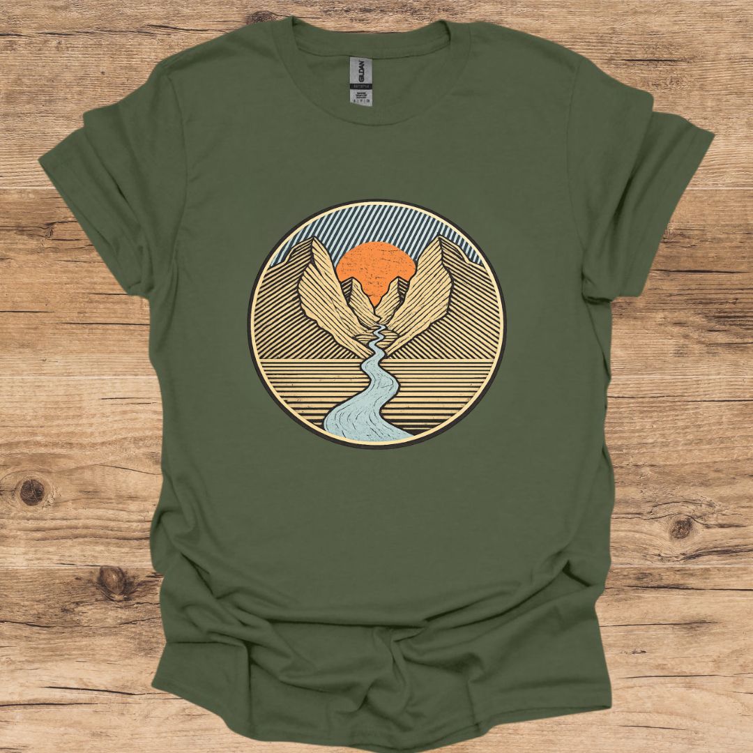 Retro Mountain Landscape T-Shirt