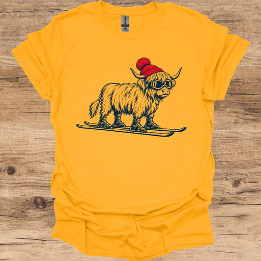 Cow Ski Beanie T-Shirt