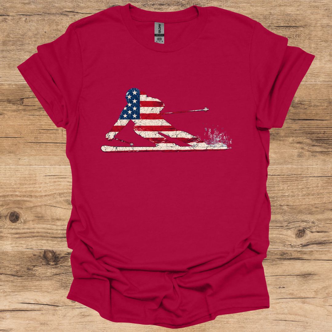 USA Powder Skier T-Shirt