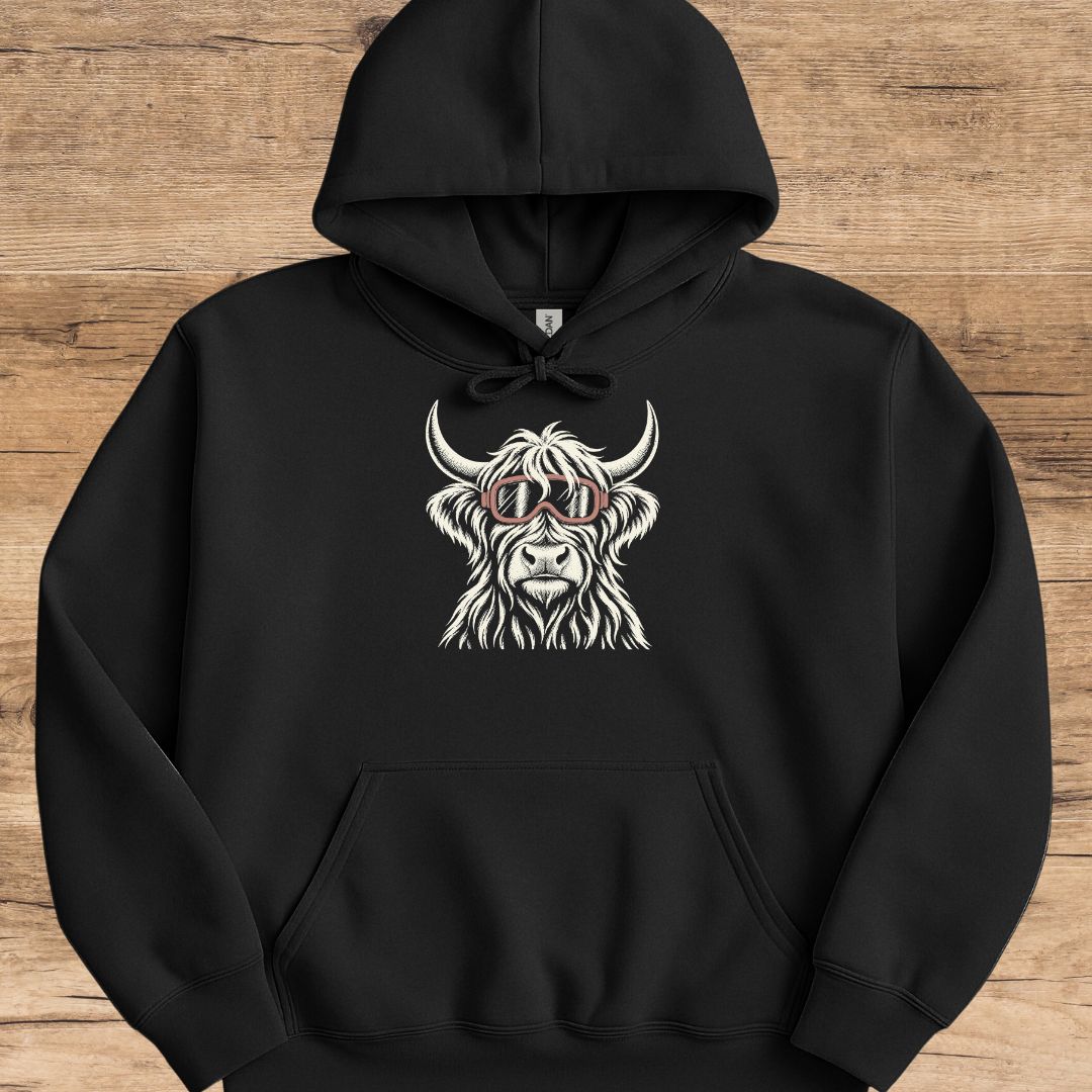 Cow Ski Goggles  Hoodie