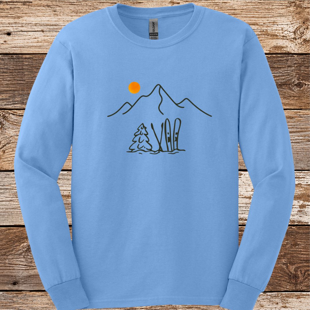 Mountain Ski Silhouette Long Sleeve