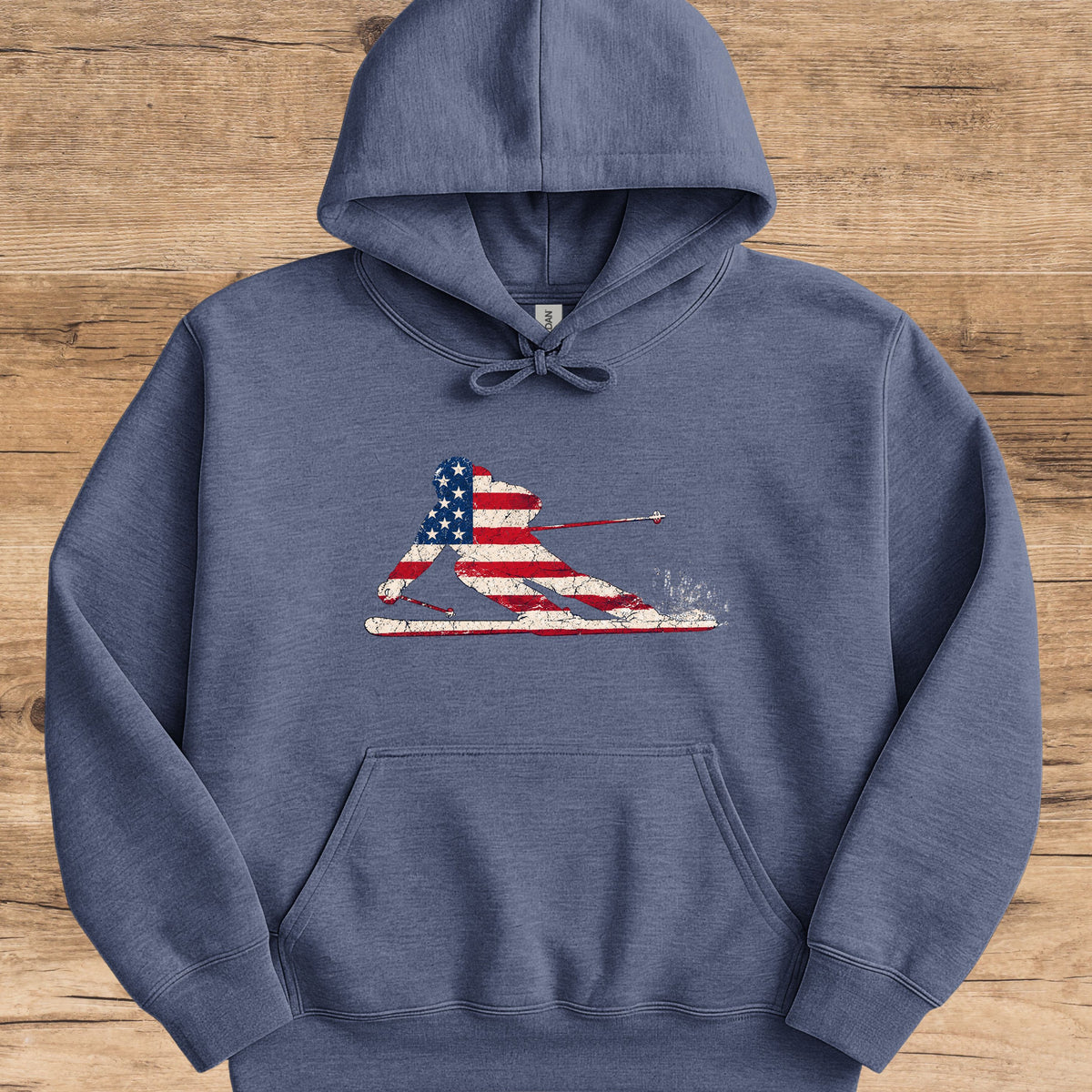 USA Powder Skier Hoodie