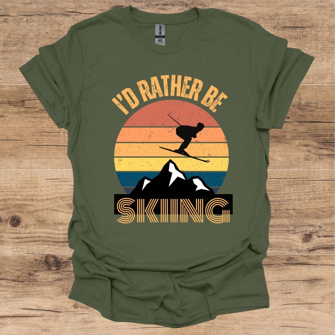 I'd Rather Be Skiing_Vintage T - Shirt