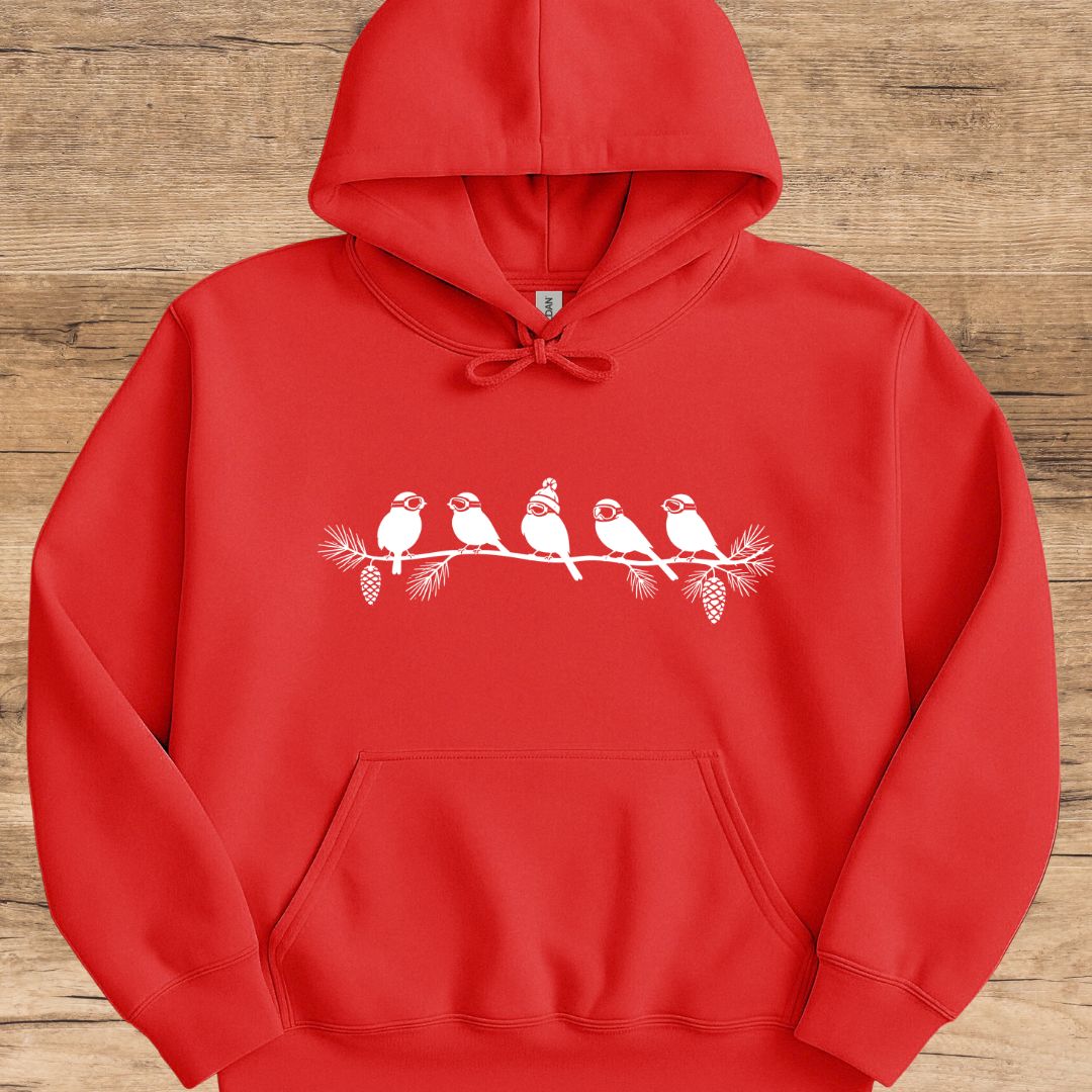 Winter Ski Birds Hoodie