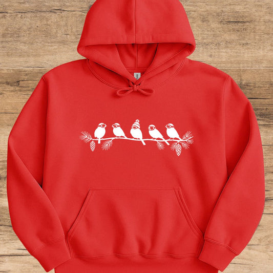 Winter Ski Birds Hoodie