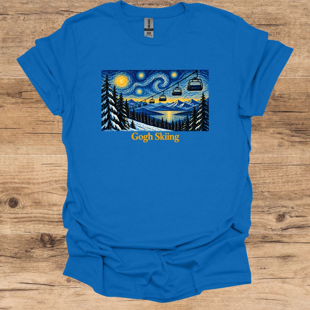 Gogh Skiing Chairlift T-Shirt