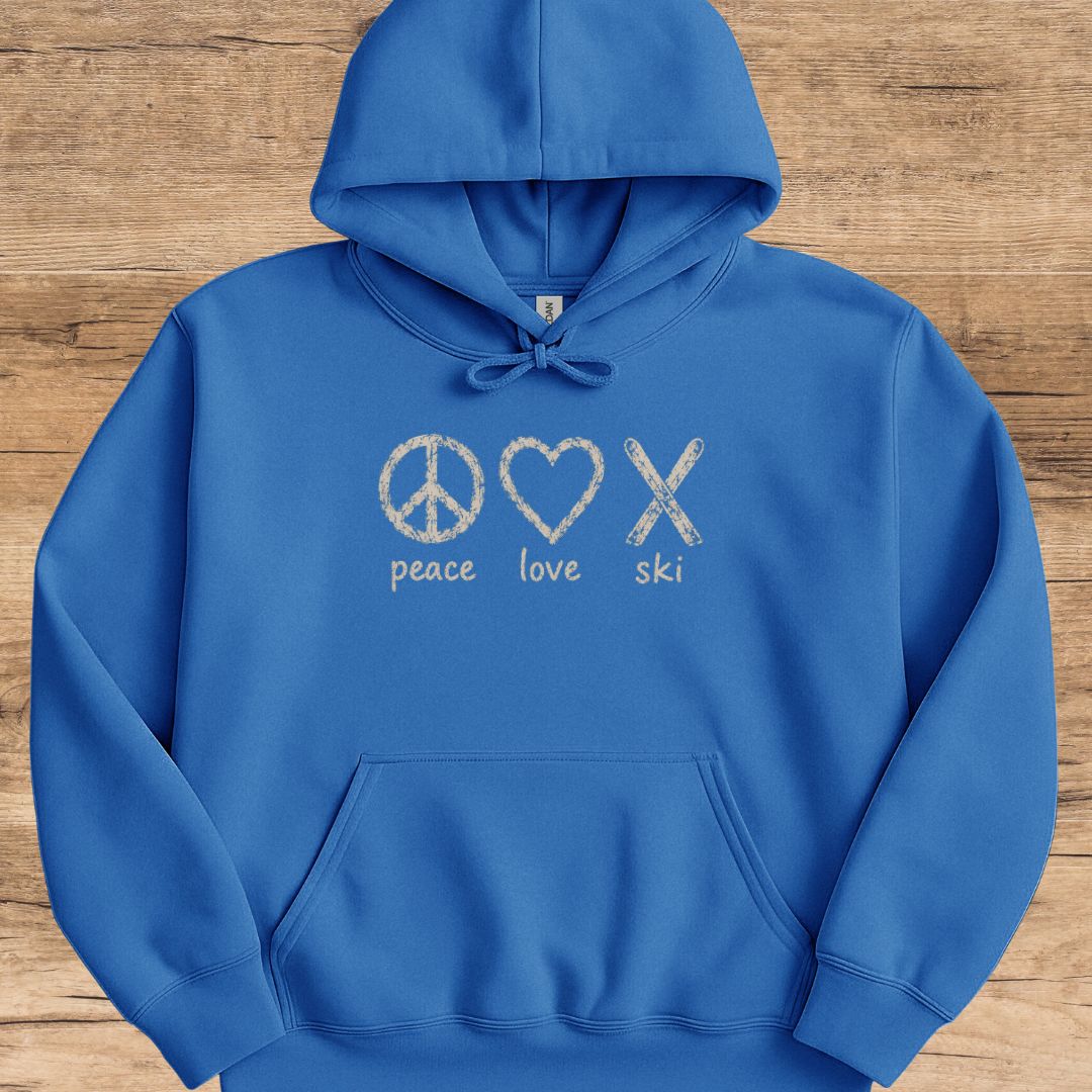 Peace, Love, Ski Hoodie
