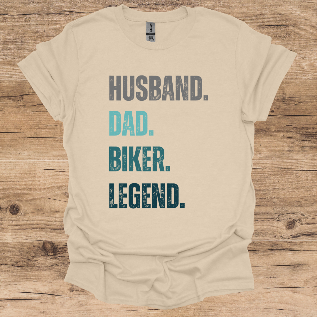 Husband, Dad, Biker, Legend T-Shirt