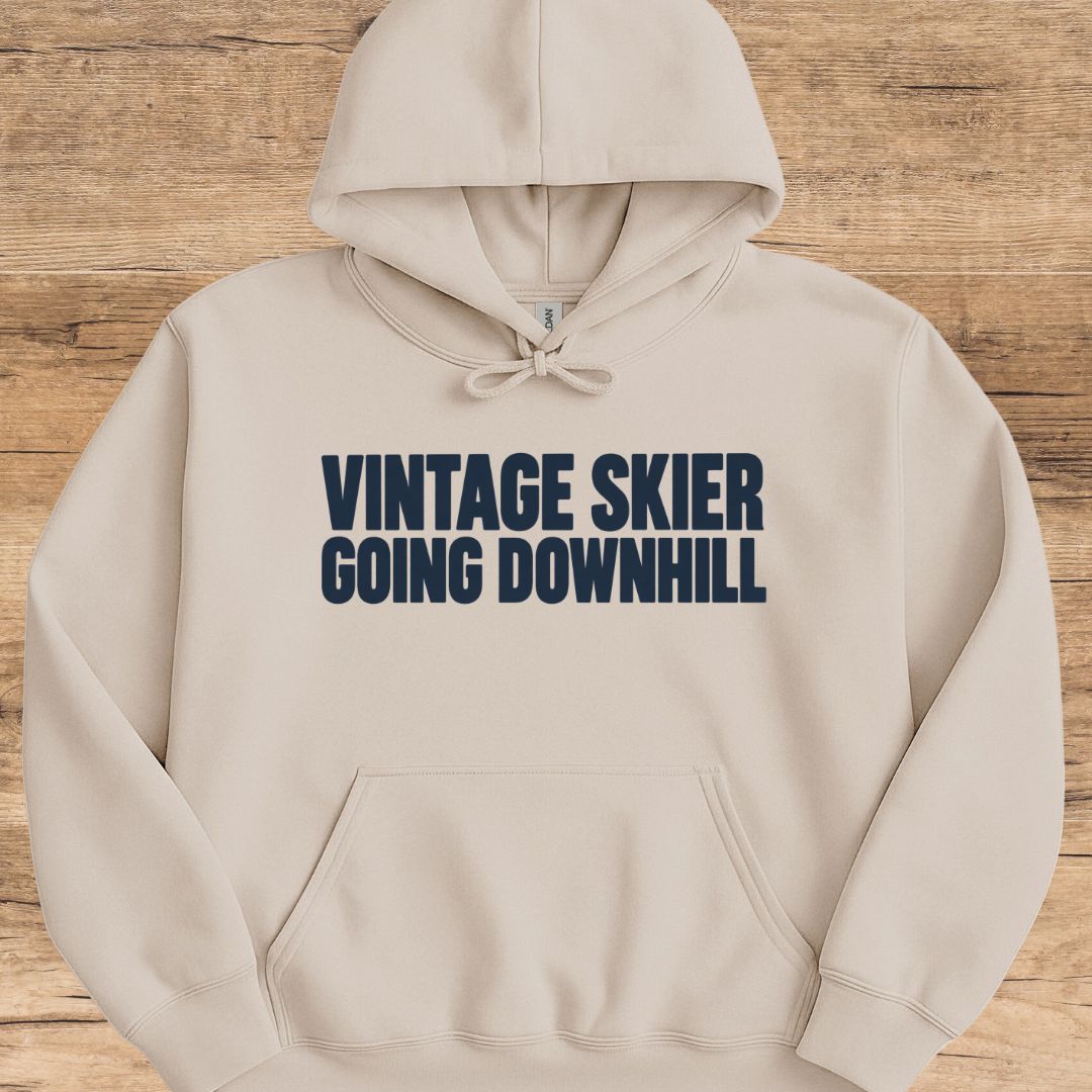 Vintage Skier Downhill Hoodie
