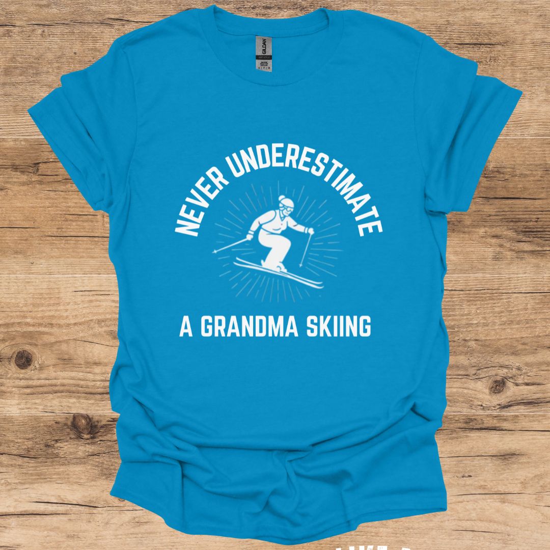 Never Underestimate A Grandma Skiing T-Shirt