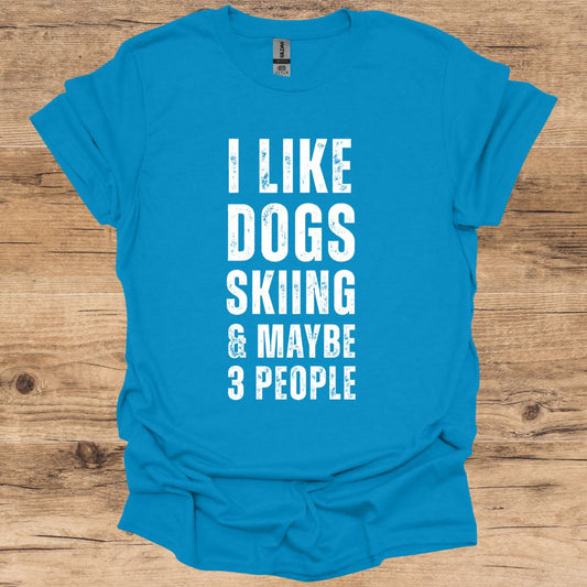 Dogs, Skiing & 3 People T-Shirt
