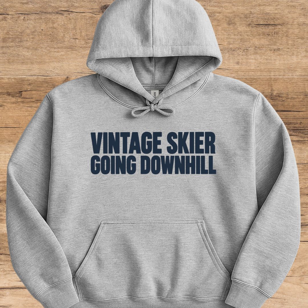 Vintage Skier Downhill Hoodie