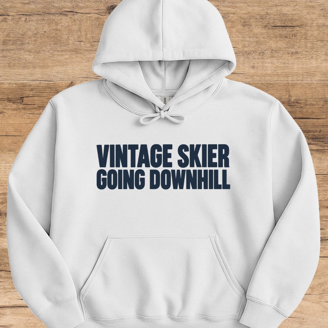 Vintage Skier Downhill Hoodie