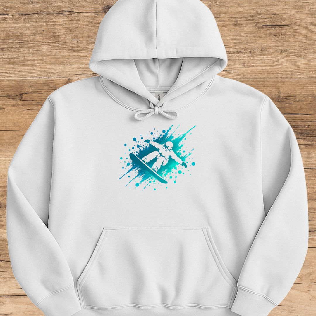 Teal Snowboard Spray Hoodie