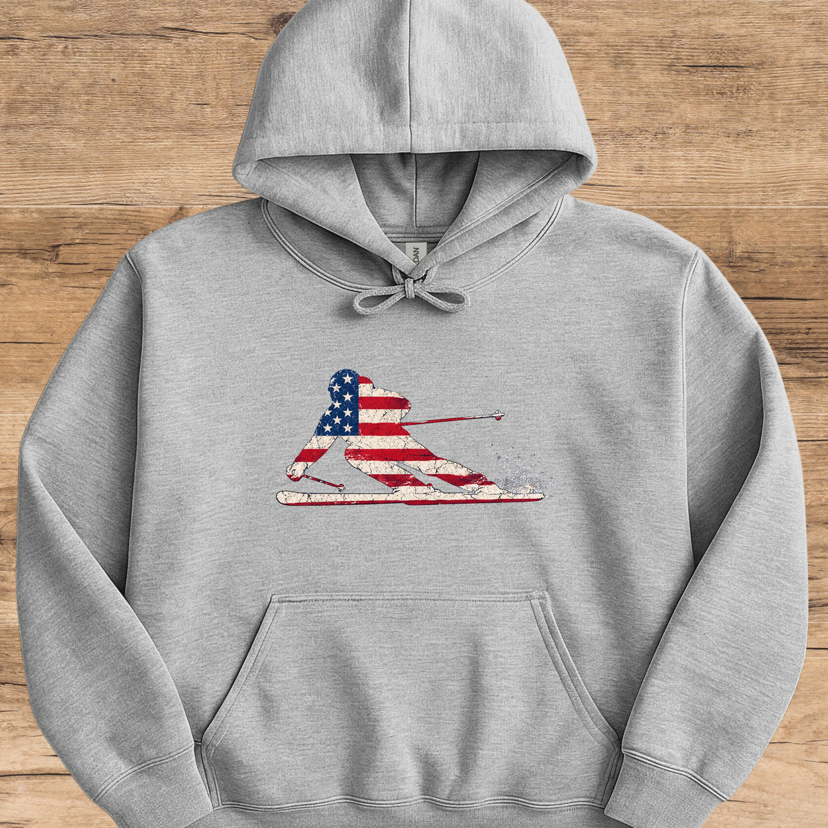 USA Powder Skier Hoodie