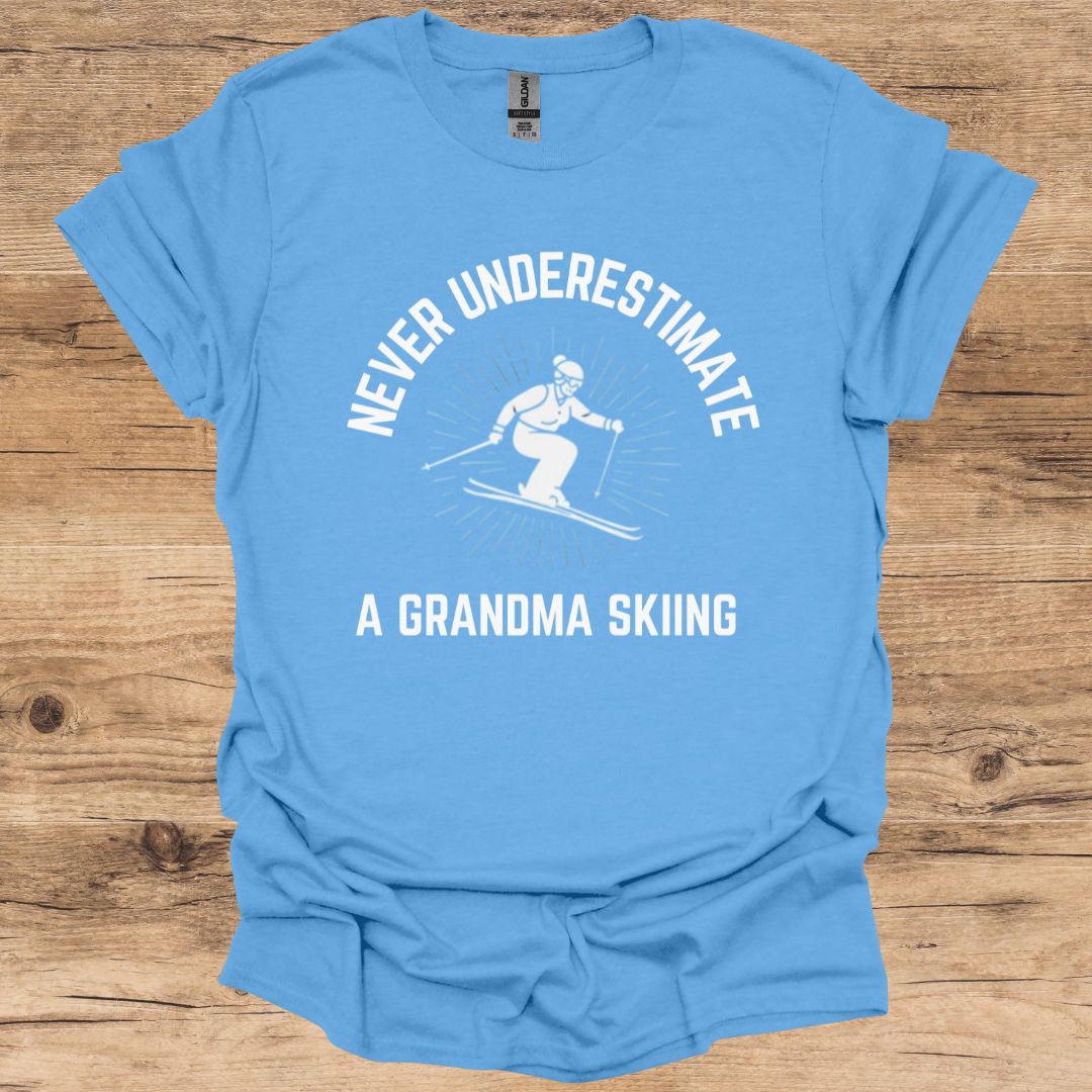 Never Underestimate A Grandma Skiing T-Shirt